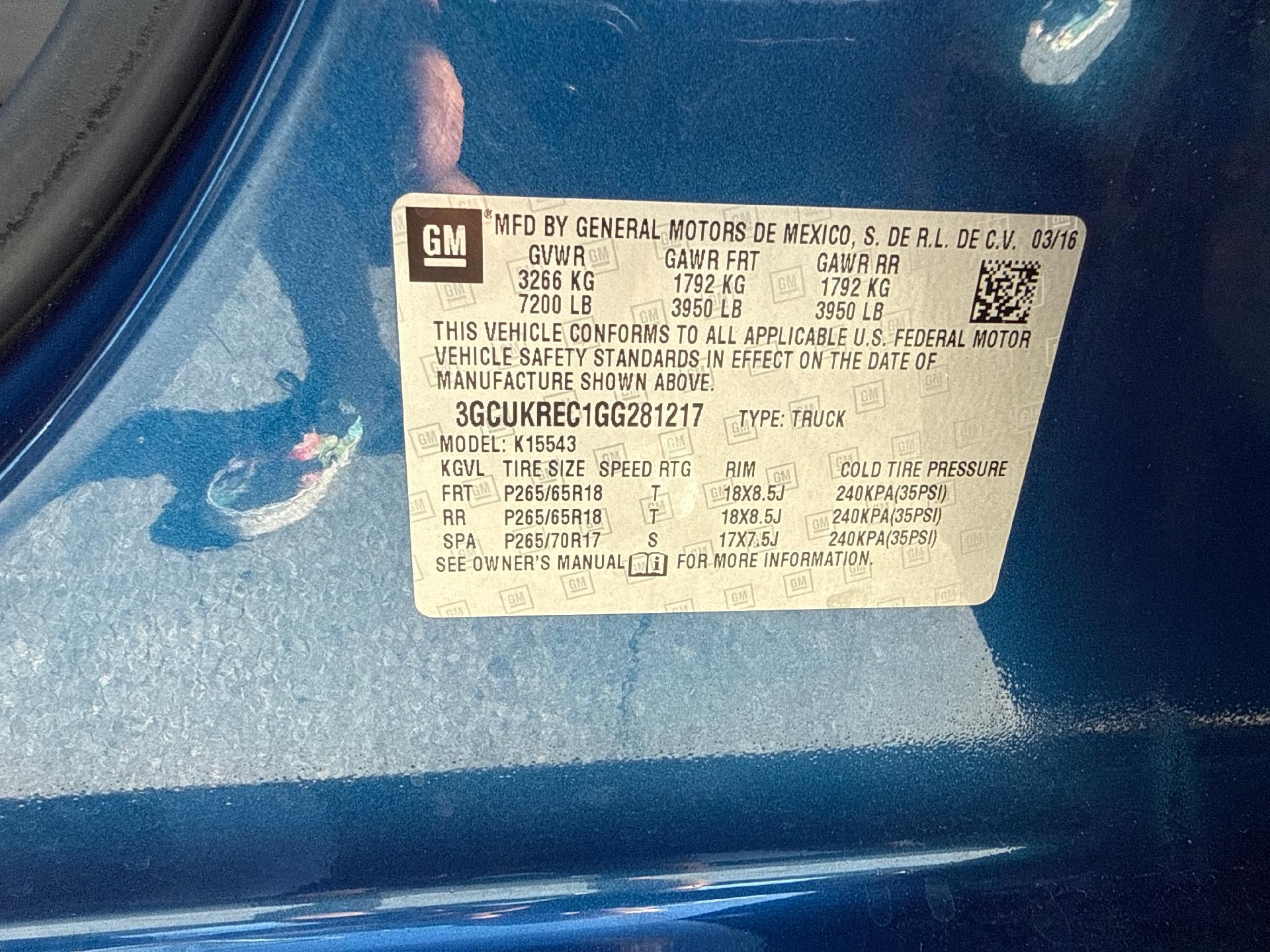 2016 Chevrolet Silverado 1500 CREW CAB LT Z-71 SHORTBOX