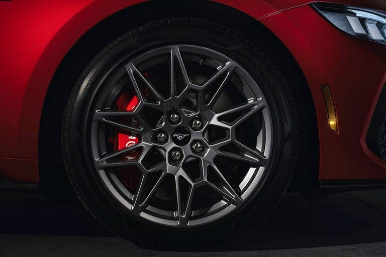 2024 Ford Mustang® model with a close-up of a wheel and brake caliper | LUV Ford in Henryetta OK